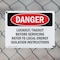 Signmission Lockout Tagout Before Servicing Refer To Danger Sign, Plastic, 10in W x 7in L, 2PK OS-2PACK-DS-P-710-L-2434 - alternate 6